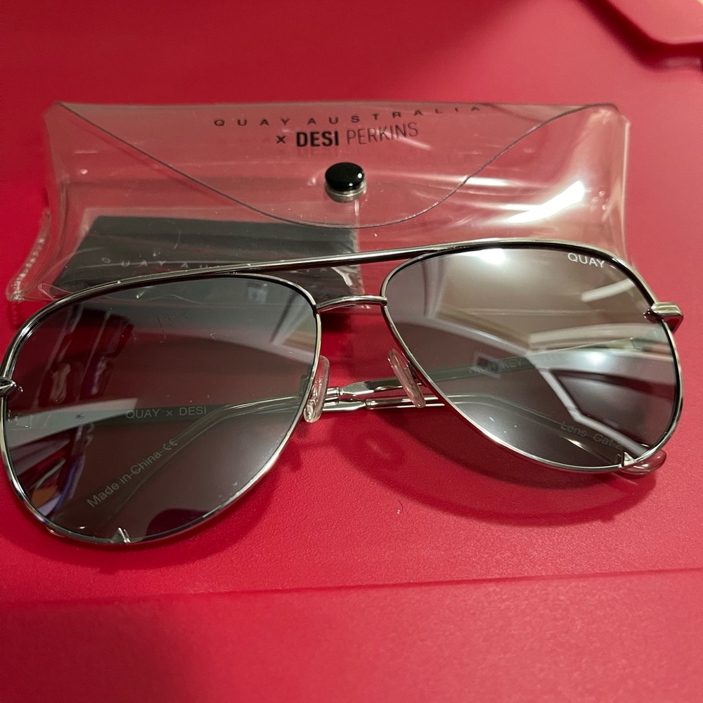 Quay Australia X Desi Perkins High Key silver sunglasses